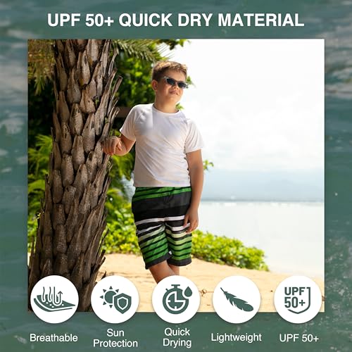 Image of Kanu Surf Boys' Toddler Troy Stripe Swim Trunks