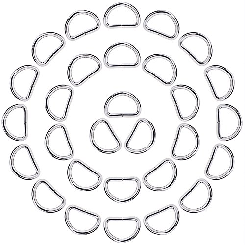 eBoot 50 Pack Metal D Ring, 1 Inch (Silver)