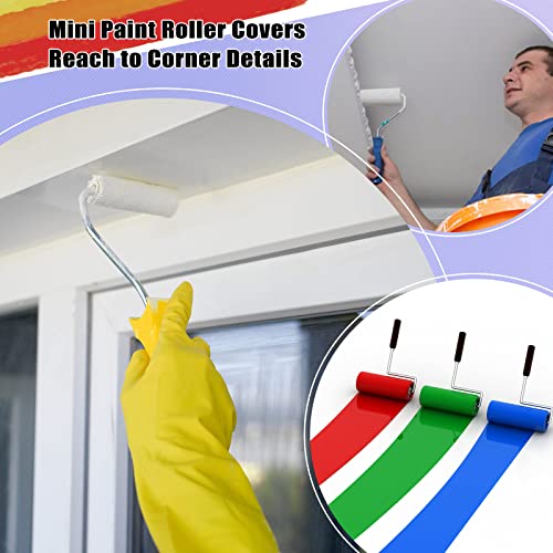 Nuogo 40 Pcs Paint Roller Covers 4 Inch Foam Paint Roller High Density Small Paint Roller Mini House Paint Rollers For Painting Wall Ceiling Cabinet Cupboard Door, White #TOP4