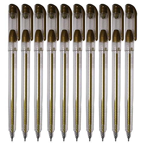 Bolígrafo Dong-a Gel Metalizado 0.7mm Dorado Pack 12 miniatura 3