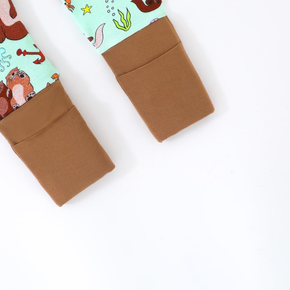 Seals Print Bamboo Fiber Baby Romper with 2 Way Zipper and Long Sleeve Romper for Boys and Girls - Image 7