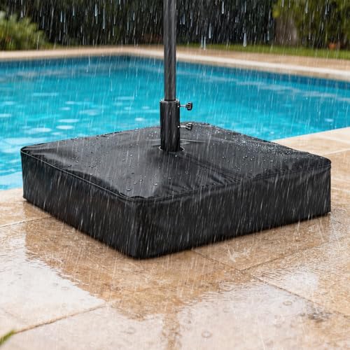 Rileytee Patio Umbrella Base Cover,Outdoor Heavy Duty 600D Waterproof Anti-UV Square Umbrella Stand Base Covers (21"L x 21"W x 5"H-Black) by Rileytee - Used condition - Image 8