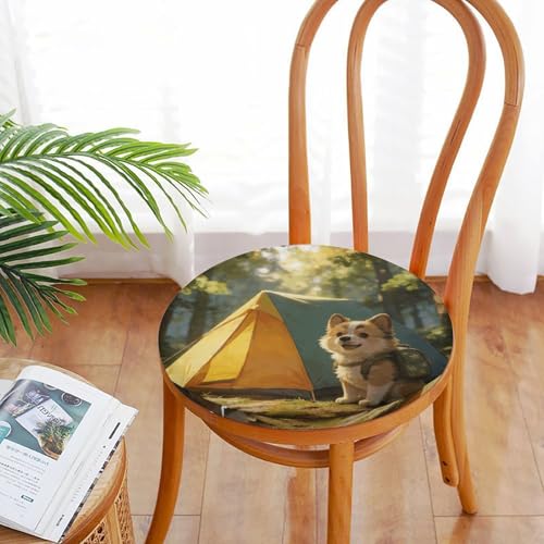 Almohadilla circular suave con funda extraíble para asiento de perro 6