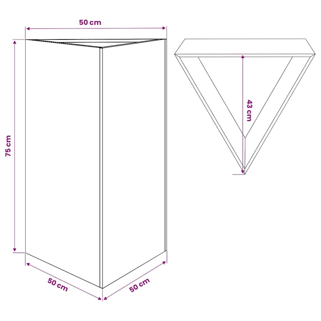 Fioriera da Giardino Triangolare 50x43x75 cm in Acciaio Inox Vaso per Piante Fiori Orto Aromatico Balcone Terrazzo Interno Esterno