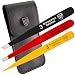 3 Swords Germany – brand quality professional stainless steel precision tweezer set “GERMANY”, slanted, straight, pointed eyebrows hair, synthetic leather case, manicure pedicure by 3 Swords (005342)