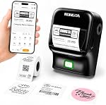 Rongta Bluetooth Label Maker with Tape, Portable Thermal Label Printer for Office, Small Business Inkless Sticker Label Maker with 2x1.18 inch Labels