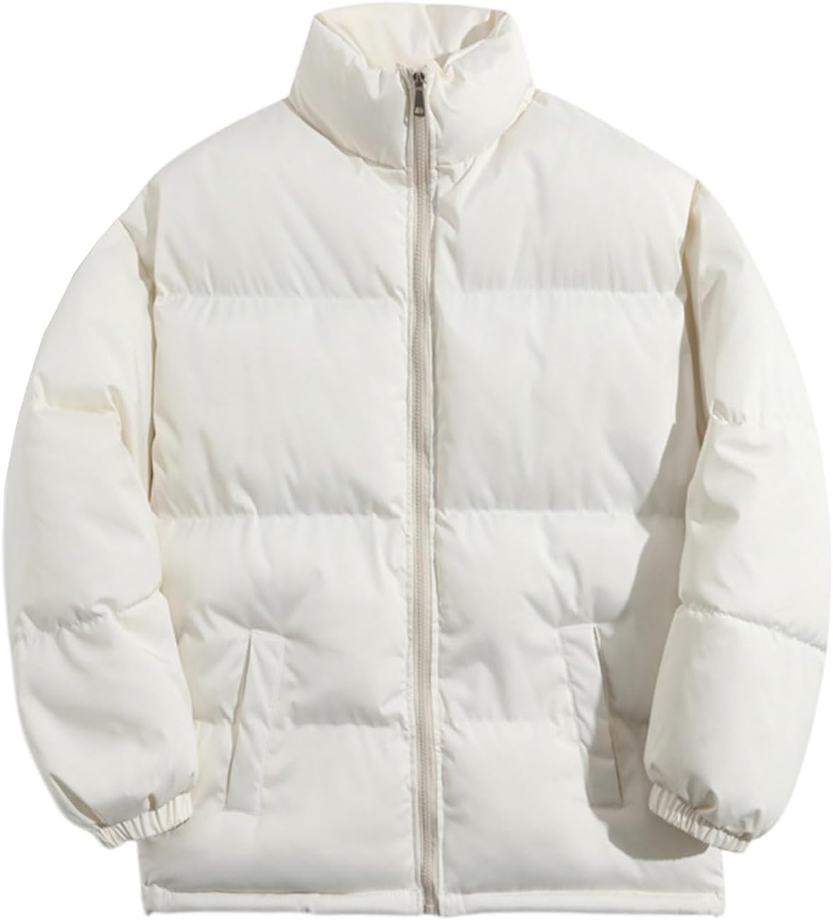 Mens Winter Coats Quilted Puffer Jacket Warm Thicken Insulated Windproof Cotton Down Puffy Bubble Outwear, S-5XL