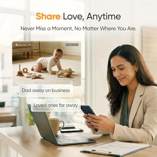 Image of Monai 4K Smart Baby Monitor, Eye-Safe 950nm Night Vision, 7 AI Features, Phone App Baby Camera, 8X Zoom, Instant Alerts (Cry /Face Covered), No Monthly Fee, Hack-Proof, Local Storage