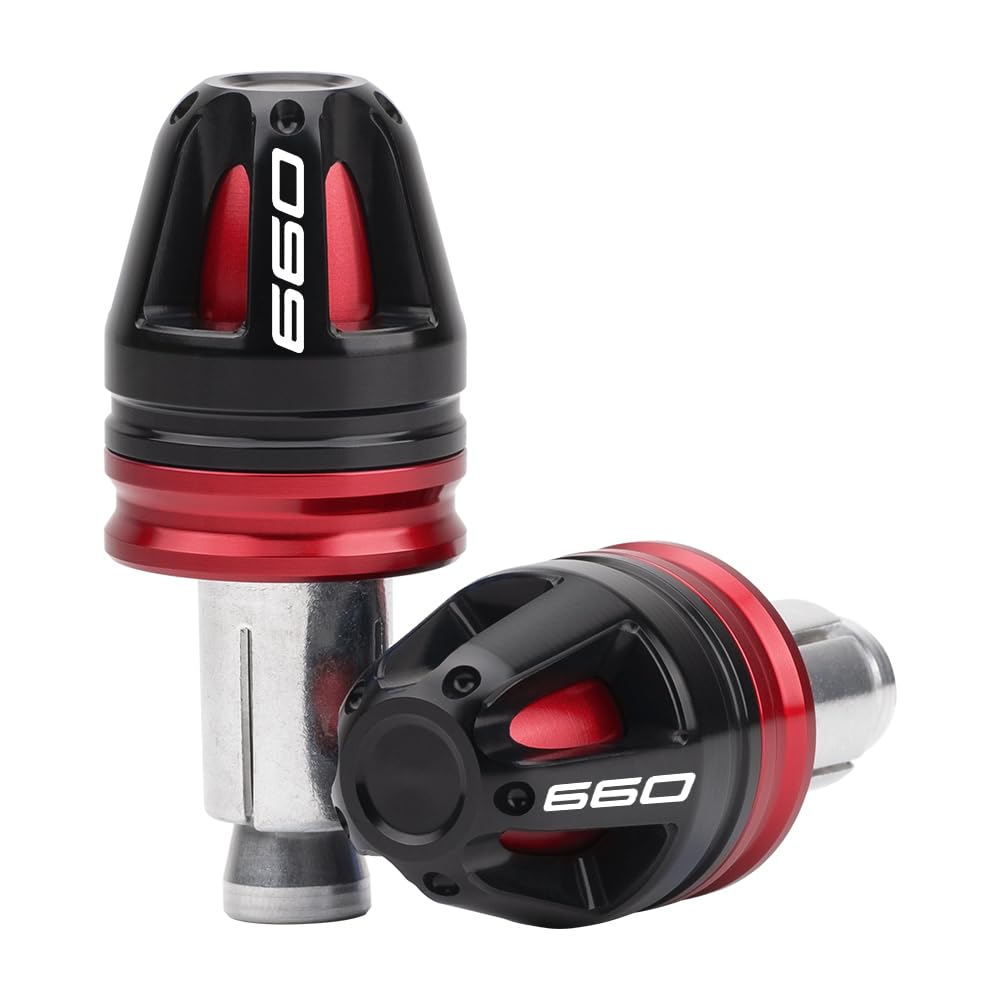 Bouchons d'extrémité de guidon universels pour motos pour Daytona 660 2024-2025 Embouts de guidon pour motos 17 mm de diamètre, standard 7/8" 22 mm Accessoires (rouge)