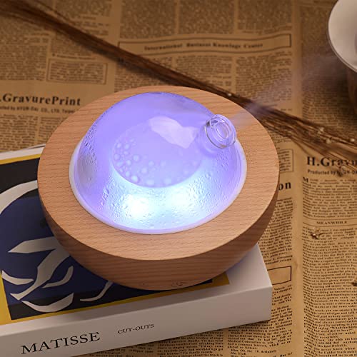 Kakoda Glass Essential Oil Diffuser,Real Wood Base,Bluetooth Speaker,2023 Upgrade Aromatherapy Diffuser,Aroma Diffuse With Music Player Function,Humidifier,Led Light In 7 Colors，Home Office Bedroom #TOP4