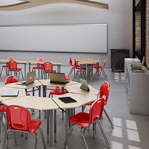 Image of Learniture LNT-118-CSW-RD Learniture Structure Series Stackable School Chairs for Classroom, 18 inch Seat Height, Red, Pack of 4