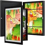 BAIJIALI Black Art Frames for Kids Artwork - Front Opening Holds 150 Drawings, 3D Crafts - 2 Packs 8.5x11 with mat or 9x12 without Mat