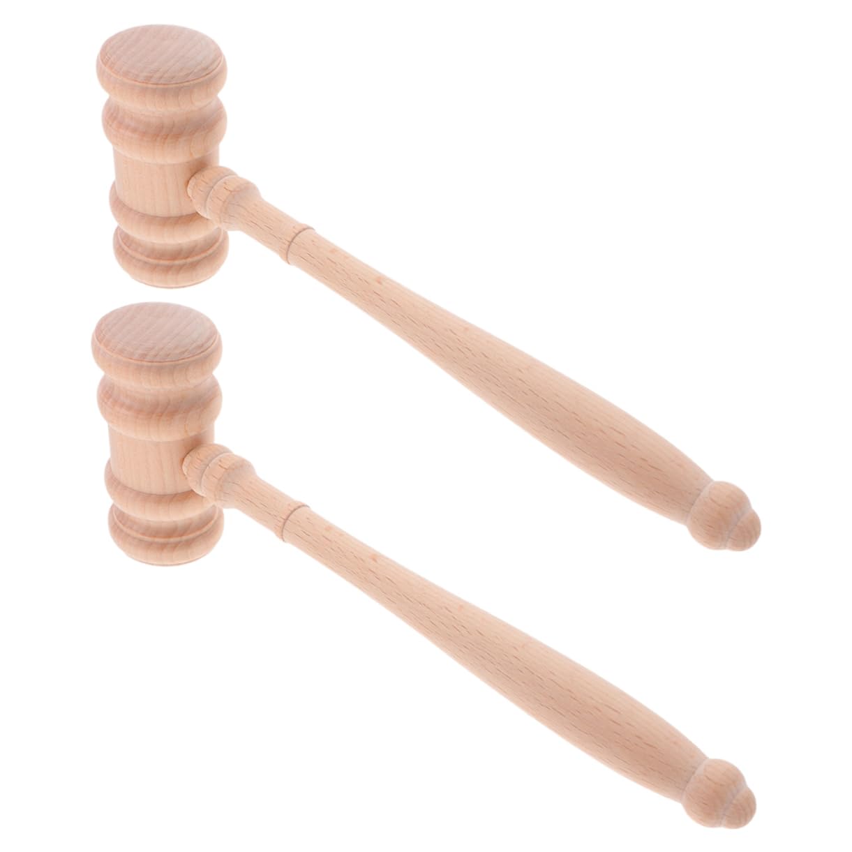 Generico 2 Pezzi Martello Giudice Legno Non Rifinito per Cosplay Accessori Costume Avvocato Decorazione per Feste