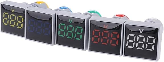 MMKBLRDI 22mm AC20-500V LED Digital voltímetro Cuadrado medidor de Voltaje indicador luz piloto Rojo Amarillo Verde Azul (Color : Green)