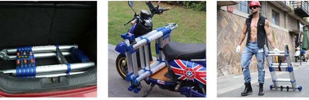 Outdoor Aluminum Extension Ladder, Multi-Function Folding Anti-Skid Safety Lock Function, Portable Home Engineering Stairs (Size : 1.9+1.9M=3.8M(12.4FT))