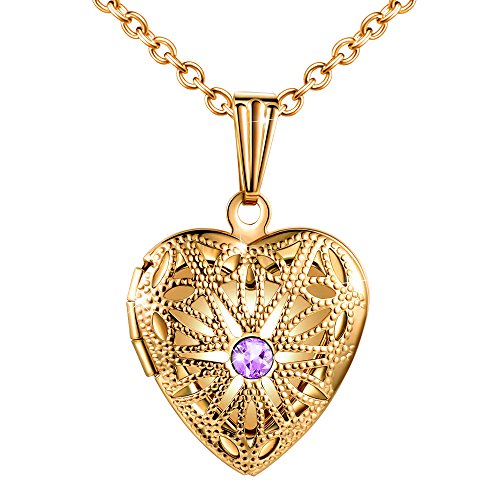 MicLee Heart Shape Photo Locket Pendant Necklace Stainless Steel Necklace with 19.7 Inch Cable Chain MicLee Heart Shape Photo Locket Pendant Necklace Stainless Steel Necklace with 19.7 Inch Cable Chain