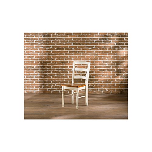 Image of Aprodz Solid Wood White Bruges Dining Chairs for Living Room | Set of 2 Wooden Chair