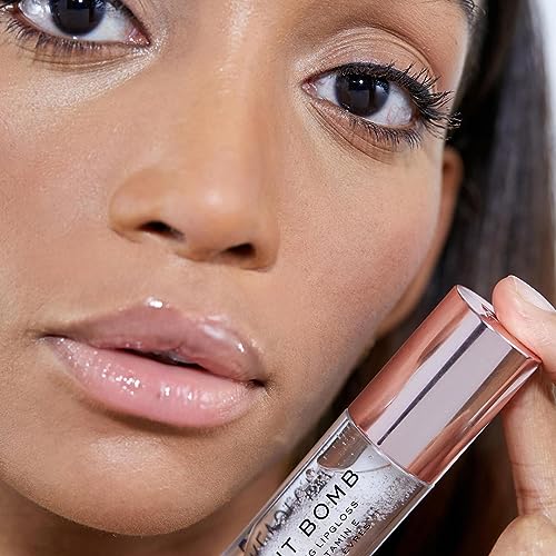 Image of Revolution, Pout Bomb Plumping Lip Gloss, High Shine, Rich Glossy Pigment, Infused with Vitamin E, Glaze Clear, 0.15 fl oz (Pack of 2)