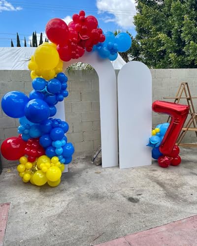 Image of Carnival Circus Balloons Arch Kit - 152Pcs Red Yellow Blue and Star Foil Balloons Different Size Balloon Garland Kit for Birthday Anniversary Baby Shower Carnival Circus Theme Party Decorations