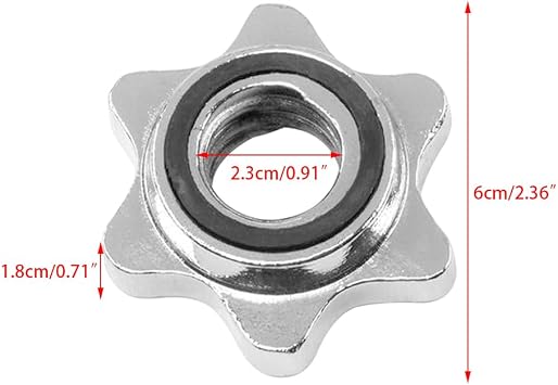 2 Pack Spin Lock Dumbbell Collars, Cast Iron Chrome Plated Star Lock Nuts