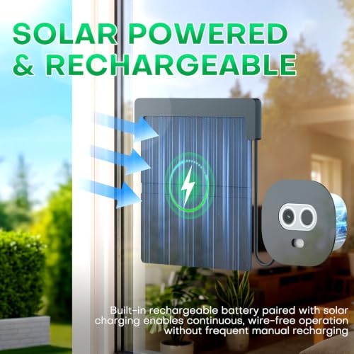 HomiQ Solar Window Security Camera, Indoor Cam with Rechargeable Battery - image 2