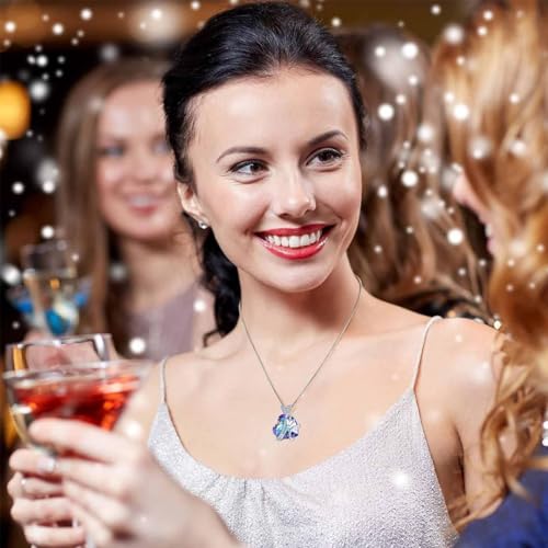 Image of SANNIDHI Butterfly Necklace Chain Necklace Alloy Heart Pendant Butterfly Fantasy Dazzling Rhinestone Necklace for Girls Valentine's Day Gift Birthday Gift Jewelry Gift for Girls