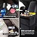 Car Trash Bag Automotive Garbage Can with Lid,Foldable Vehicle Trash Bin Container for Car with Storage Pockets,Waterproof & Leak-Proof,Black