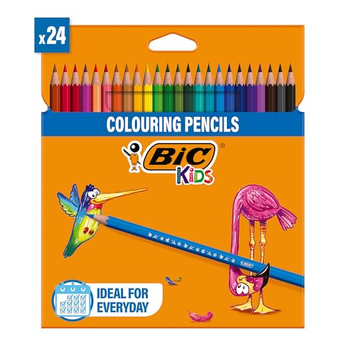 BIC Kids Tropicolors Colouring Pencils Drawing Colour Pencil Pack of 24