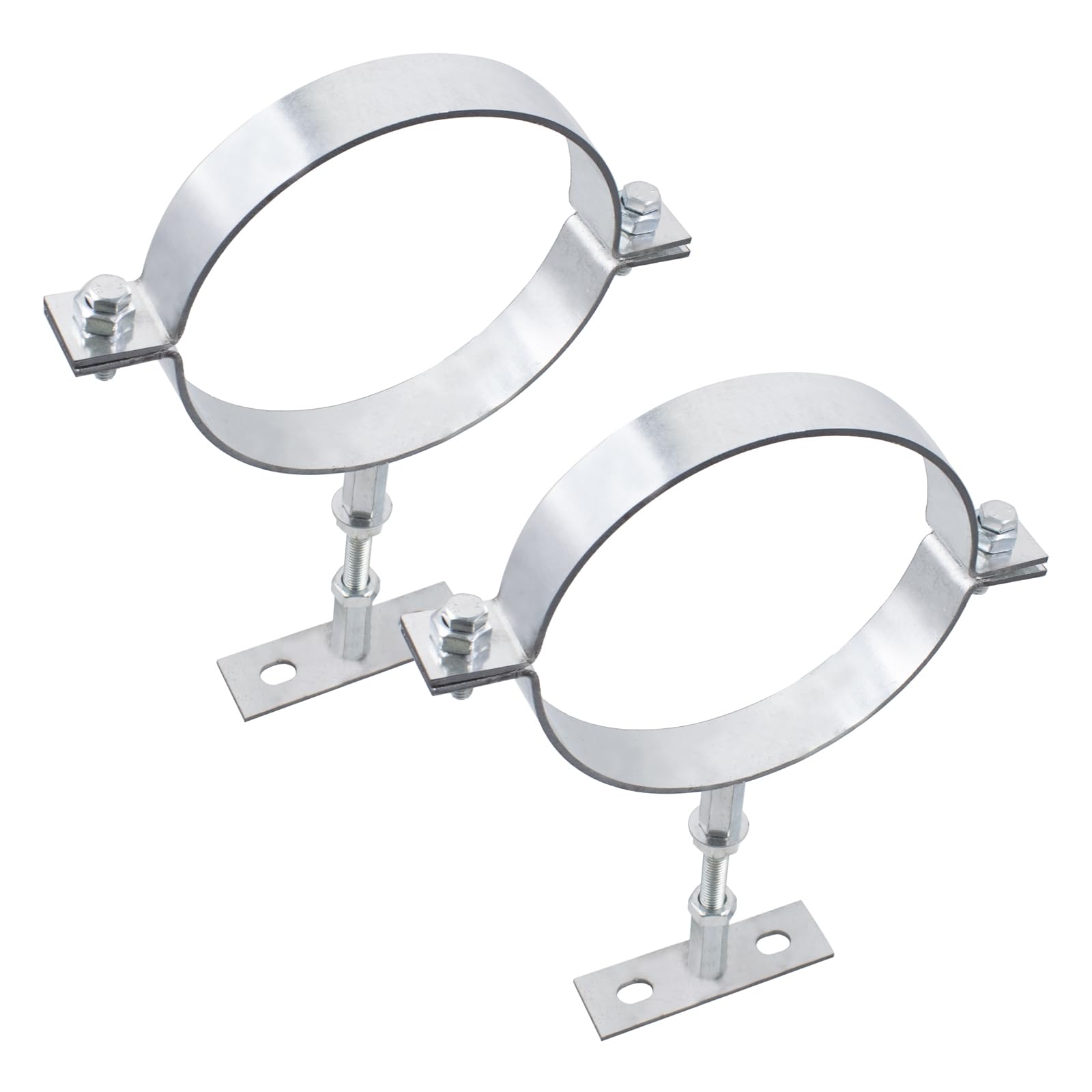 2 soportes de tubo ajustables de 6 pulgadas, ganchos de tubo de acero galvanizado, abrazadera de soporte de tubería, correa de pared de tubo de ventilación con tornillos de montaje (6 pulgadas)