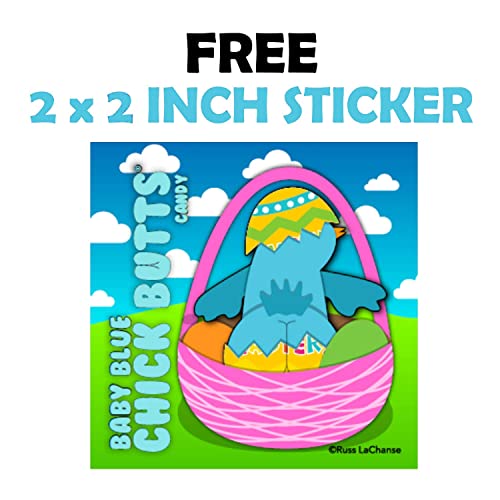 Baby Blue Chick Butts Gummy Blueberry Flavored Fruit Jelly Disks Funny Unique Easter Basket Stuffer Birthday Gag Gift Candy For Girls, Boys, Kids And Teens #TOP2