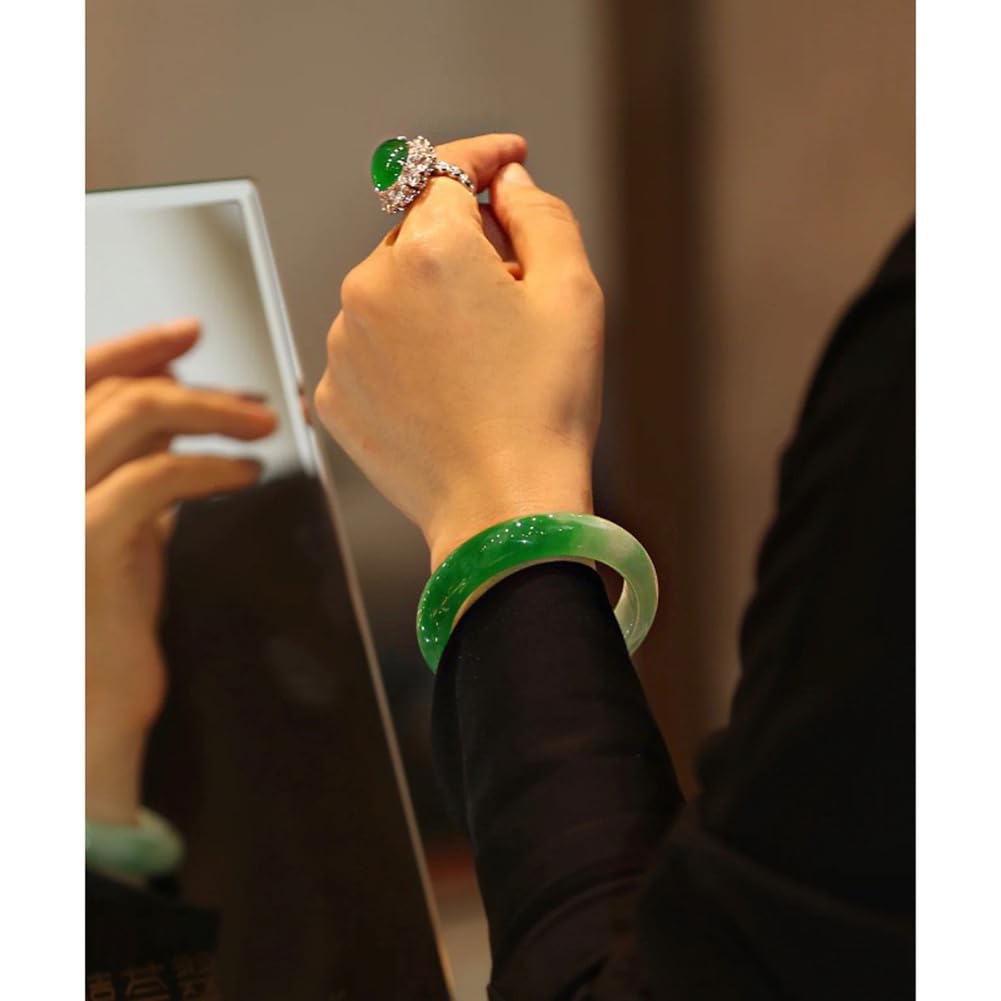 Bracciale in giadeite con smeraldo Myanmar per donna Bracciale con perline per uomo Buona fortuna Ricchezza Prosperità Bracciale unisex