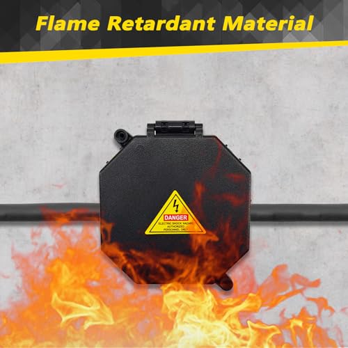 MIARALA Black Open Splice Junction Box (6 Pack), Splice Box Wire Electrical Junction Box with Cover V0 Flame Retardant Rating(Highest Level) by MIARALA - Image 6