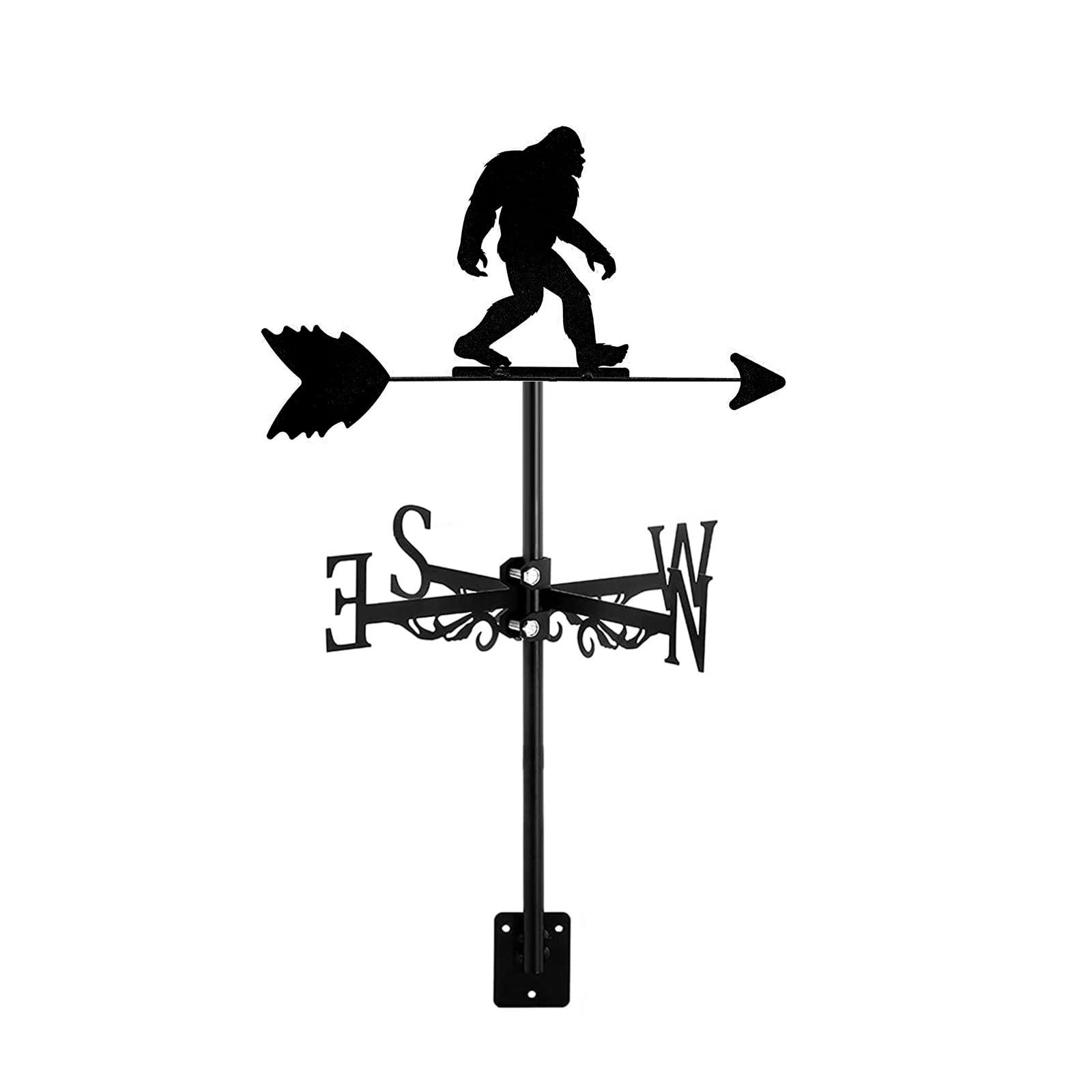 Weather Vane with Mythological Figures and Animals Silhouette Direction Indicator Ornament Roof Mount for Garden Fence & Shed Outdoor Farm Scene Yard Patio,Bigfoot Sasquatch