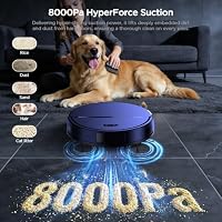 UMMUND Robot Vacuum and Mop Combo, 8000Pa Strong Suction 2 in 1 Vacuum Robot with Mopping, with Schedule, Wi-Fi/App/Remote, Self-Charging, Slim, Ideal for Hard Floor, Pet Hair, Low-Pile Carpet — image 4