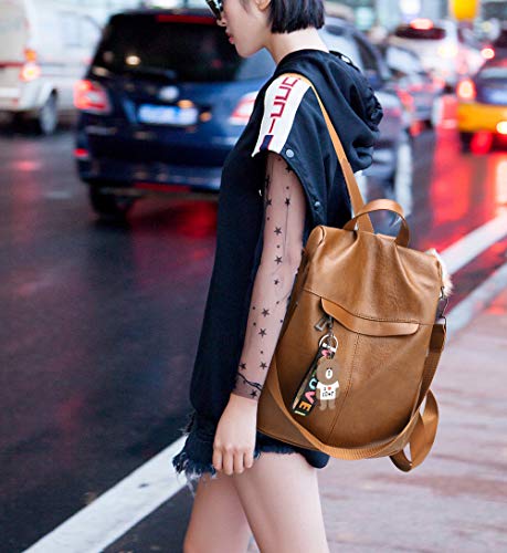 Mochila de las mujeres antirrobo impermeable mochila casual monedero de cuero de la PU bolsa de hombro de la escuela ligera