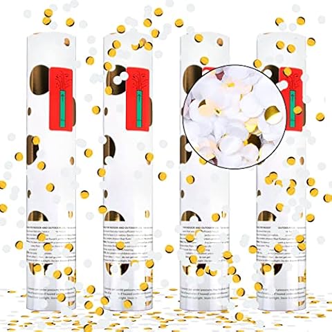 Tubo de Confeti Boda*4Pcs, XiXiRan Confeti Cañon Cumpleaños Cover