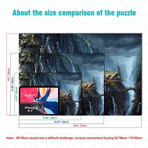 YITUOMO 1000 Pieces Difficult Puzzle for Adults Teenagers Lord of the Rings Talburg Classic Puzzle Full of Challenge and Fulfilment, Large Gift Selection 38 x 26 cm