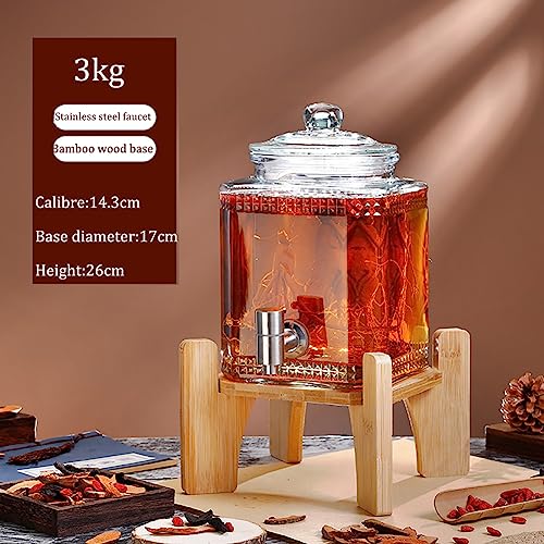 Wasserspender aus Glas mit Zapfhahn und Abdeckung – 3L/5L/7,5L Getränkespender für kalte Getränke, ideal für Büro und Camping