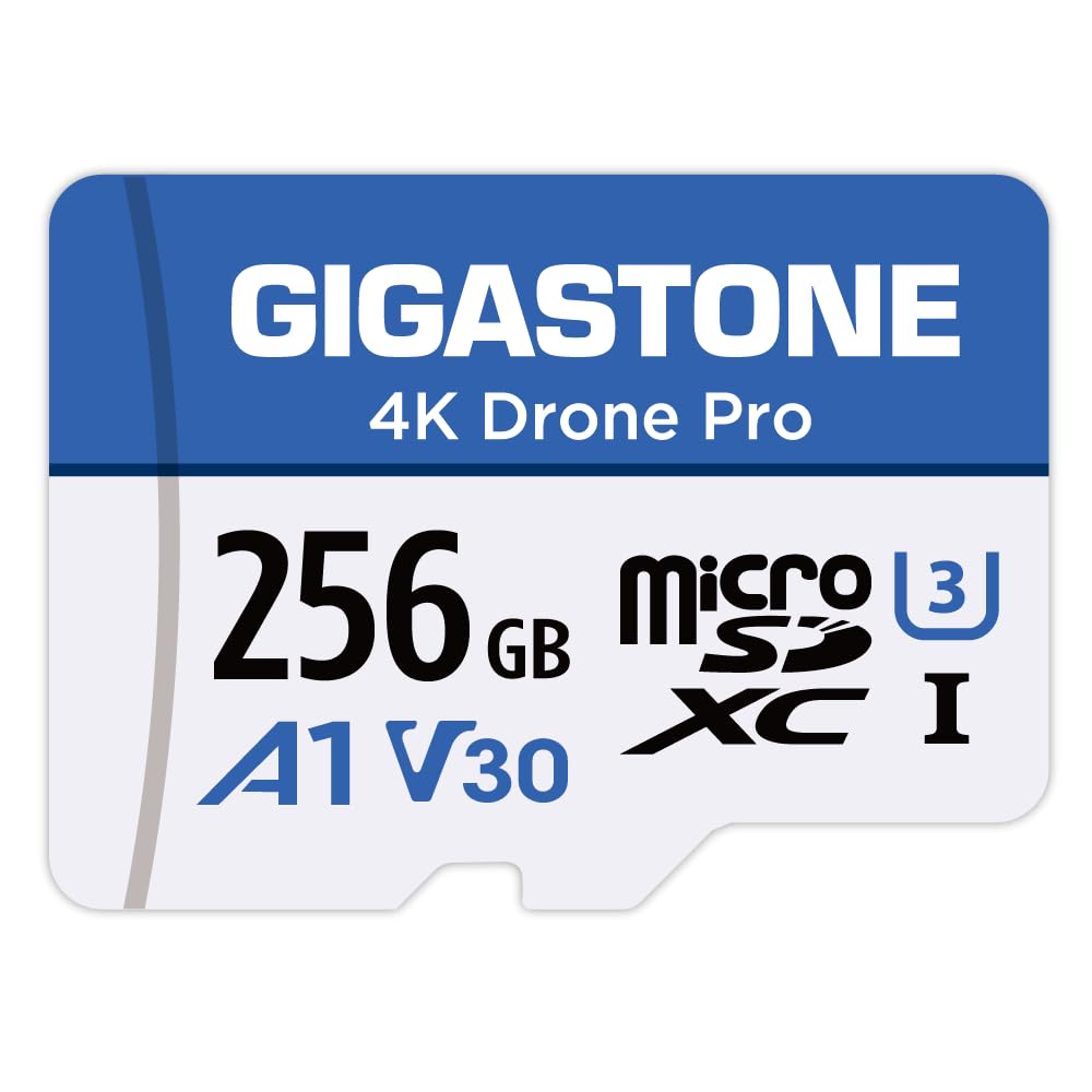 【Projetado para drone】 Cartão micro SD GIGASTONE de 256 GB, Drone Pro 4K, cartão de