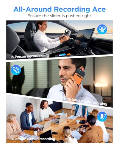 Image of BOYA Notra AI Voice Recorder All-in-One AI Note Taker for Meetings & Calls, Smart Transcription & Summary, App Control, 64GB + Secure Cloud, 140+ Languages Magnetic Design Audio Recorder(Orange)