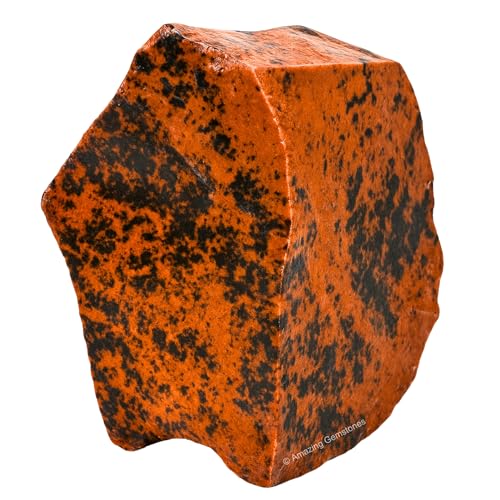 Image of Amazing Gemstone Mahogany Obsidian Raw Crystals and Healing Stones, 5 Pieces Natural Rocks for Tumbling and DIY Raw Stones and Crystals