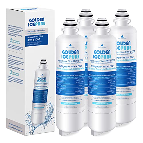 Image of GOLDEN ICEPURE BORPLFTR50 Replacement for Bosch Ultra Clarity Pro, 12033030, 11025825, 11032531, WFC100MF, BORPLFTR55, B36CT80SNS, B36CL80ENS, RWF6100 Refrigerator Water Filter Replacement 4PACK