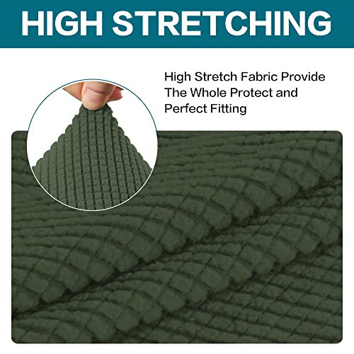 Image of Turquoize 2 Piece Chair Covers Chair Slipcovers for Living Room Armchair Sofa Covers Chair Couch Cover with Arms Washable Furniture Protector for Chairs Feature Thick Fabric (Chair, Bronze Green)