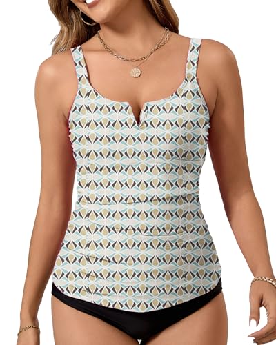 Image of Tankini Tops for Women Swimwear Top Only Tummy Control Bathing Suit Top No Bottom (Available in Plus)