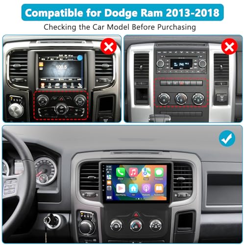 Radio para Dodge RAM 1500-3500 2013-2018, 9" Touchscreen miniatura 2