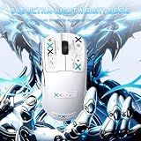 A.JAZZ AJ159 V2 SUPERLIGHT Wireless Gaming Mouse with Hot-Swappable Battery Design (Two Swappable 300mAh Battery Packs & Charging Dock), Ultra-Light 54g, Pixart PAW3395, 32000DPI, for PC/MAC (White 2)