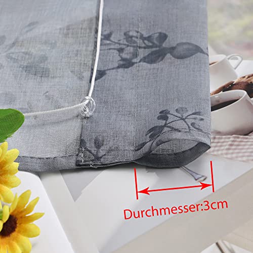 Delien Roman Blind Linen Look Transparent Roller Blinds Country House Kitchen Curtain Modern Roman Curtain with Floral Print "Dandelion" Ribbon Blind for Small Windows with Drawstring W x H 80 x 140 - Image 3