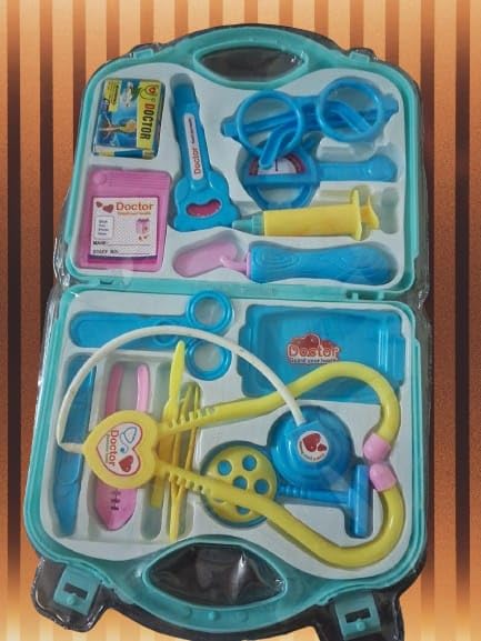 Bhudhar Plastic Durable Interactive Play Portable Carrying Case Realistic Medical Tools Doctor Toy Set for Kids