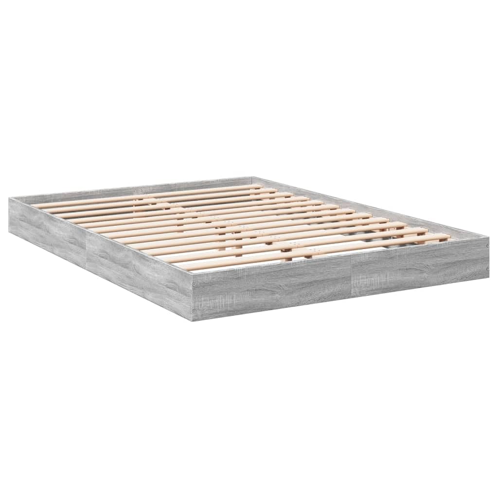vidaXL Giroletto Grigio Sonoma 140x200 cm in Legno Multistrato, Mobile Camera da Letto, Letto, Struttura Letto, arredo Camera da Letto, Base Letto