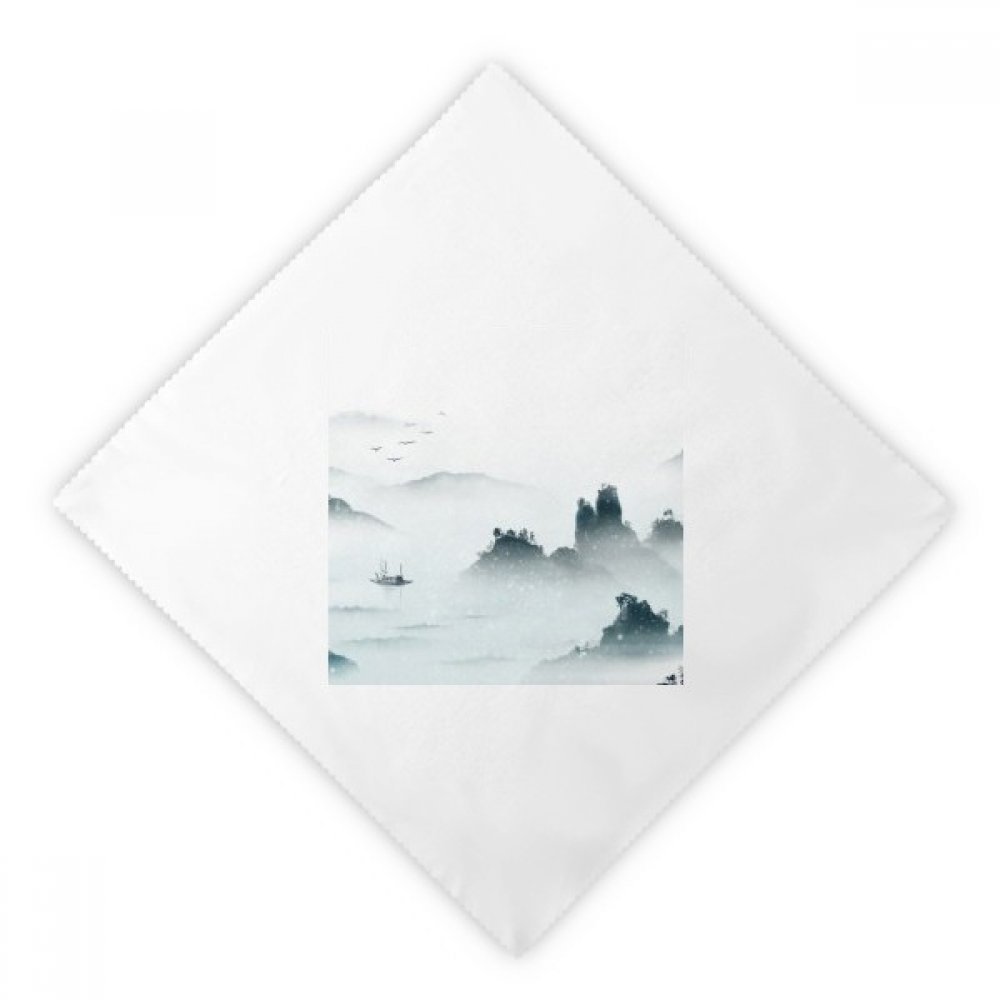 Napkins aquarelle de style chinois en tissu pour effacer le jetable